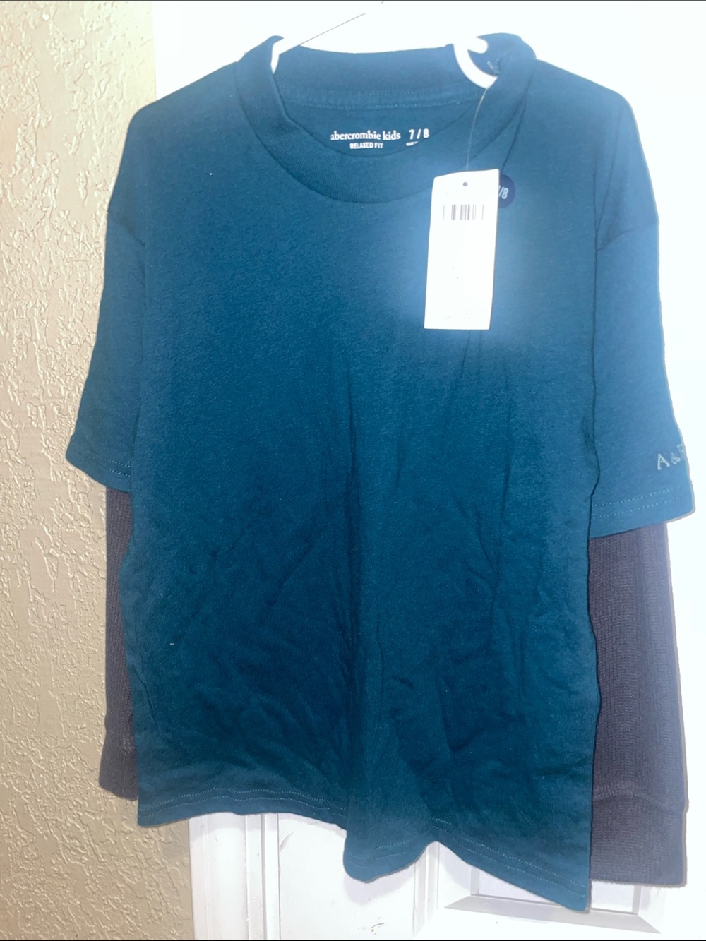 abercrombie kids navy layered-look short sleeve tee